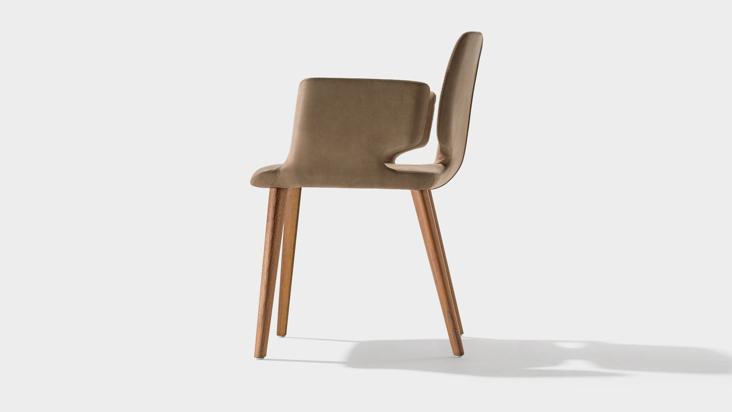 aye chair from side in walnut 