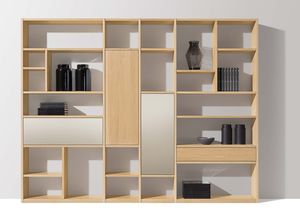 cubus shelf with diverse planning options in oak white oil