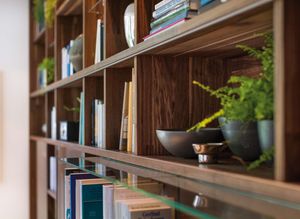 cubus bookshelf made of solid wood with detailed craftsmanship