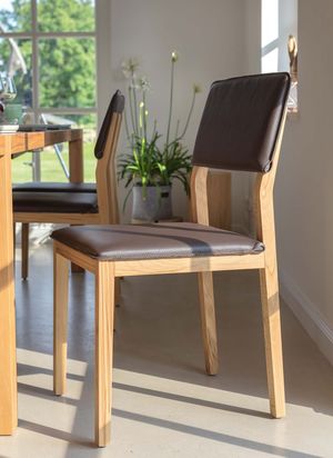 s1 solid wood chair with leather