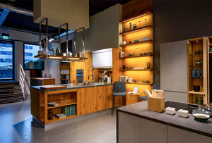 Rear view of Loft kitchen in wild oak at TEAM 7 Frankfurt