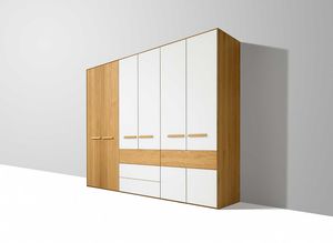 soft Drehtürenschrank Eiche Weiß