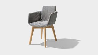 grand lui chair with wooden frame oak white oil in maple fabric