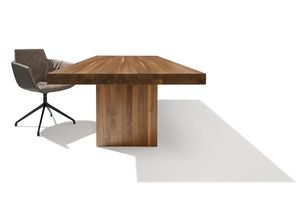 tema table with solid wood panel base in walnut 