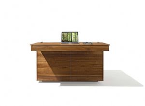 front view of the filigno writing desk in walnut by TEAM 7