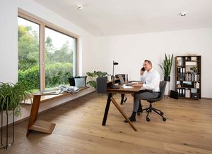 pisa desk in walnut with lui swivel chair by TEAM 7