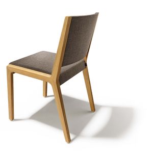 Chaise eviva en bois massif avec revêtement en tissu