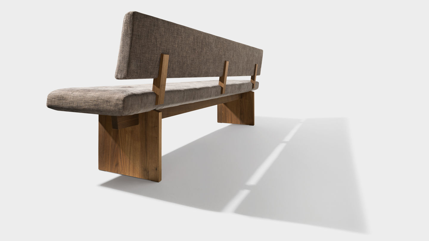 banc yps avec flancs en noyer de dos