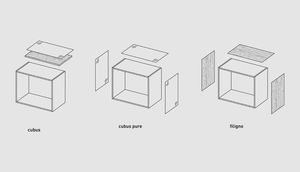 Croquis illustrant les différents programmes de meubles de vestibule TEAM 7