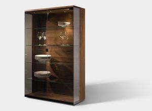 vitrine nox en bois massif avec verre palladium