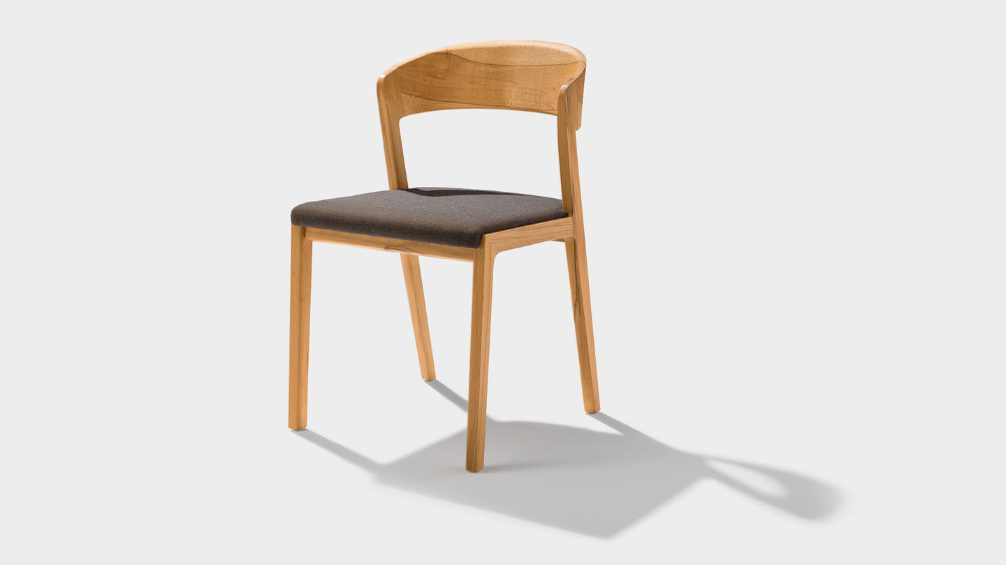 chaise mylon en cœur de hêtre avec assise en cuir