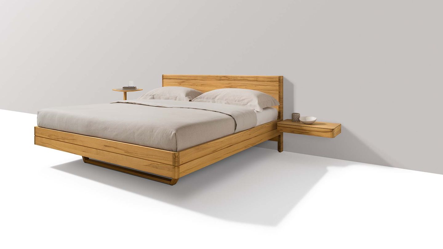 Letto in legno float con testiera in legno