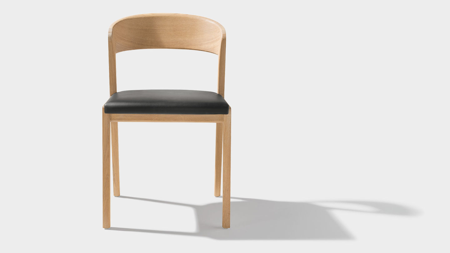 mylon chair front with upholstered seat 