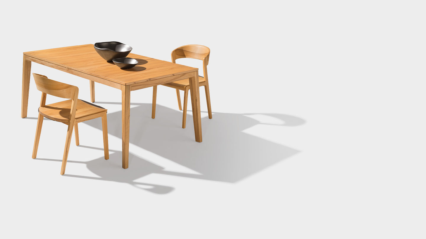 mylon table with mylon chair in beech heartwood