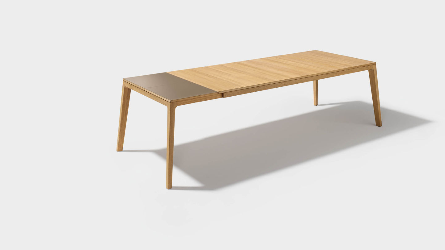 Table de salle à manger design extensible mylon en bois naturel