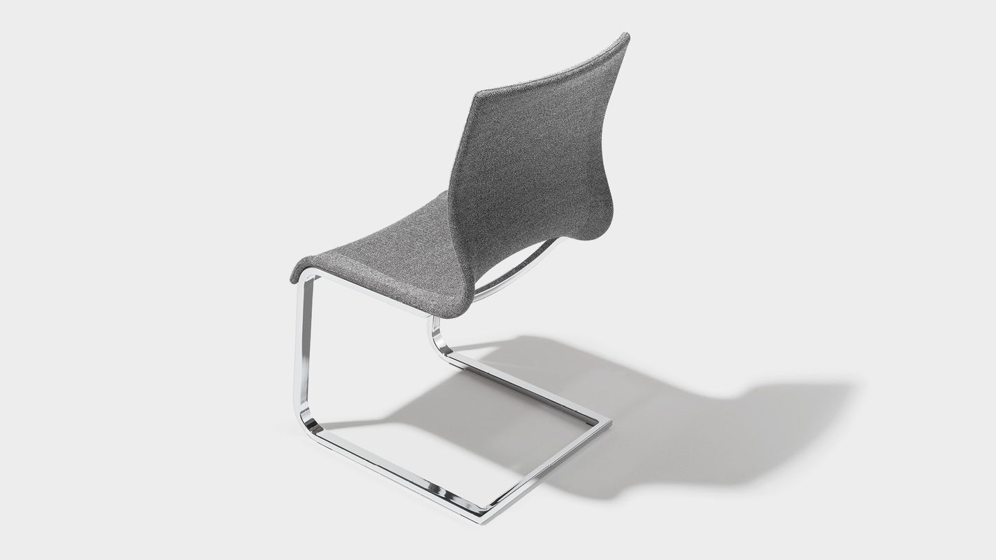 magnum chair Stricktex in flecked medium grey by TEAM 7