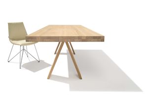 tema table with A-frame base made of solid wood by TEAM 7 