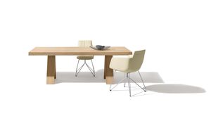 tema table in oak white oil with grand lui chair in leather