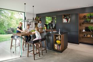 designer kitchen black line made of solid wood by TEAM 7