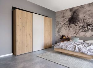 Kleiderschrank soft mit Bett nox aus Naturholz von TEAM 7