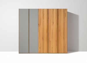 soft wardrobe with hinged doors in beech heartwood