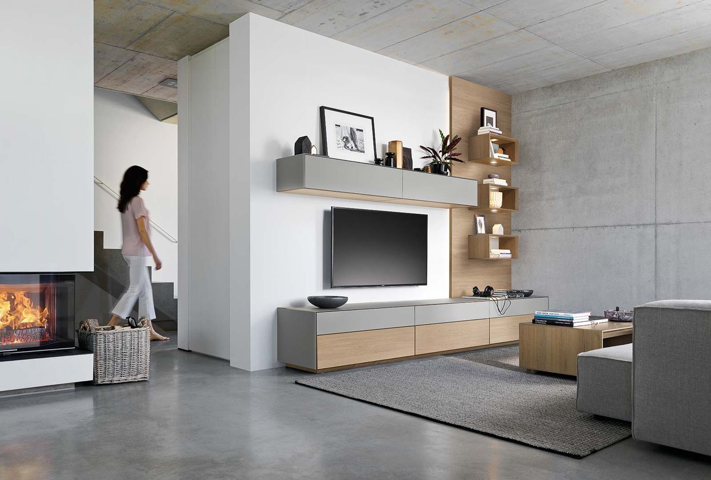 cubus pure wall unit made of solid wood with flexible design elements