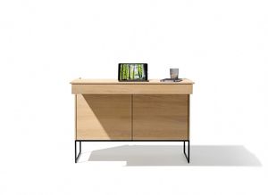 front view of the filigno writing desk in oak white oil by TEAM 7