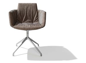 grand lui chair with swivel base in maple fabric from the front