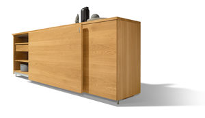 Credenza cubus in legno massello con anta scorrevole