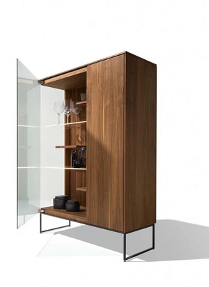 TEAM 7 filigno glass cabinet with open glass door