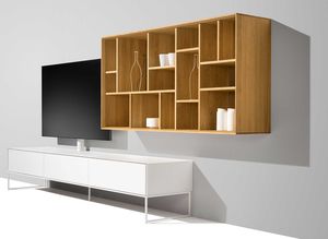 Elemento di design graphic in rovere con parete attrezzata cubus pure di TEAM 7