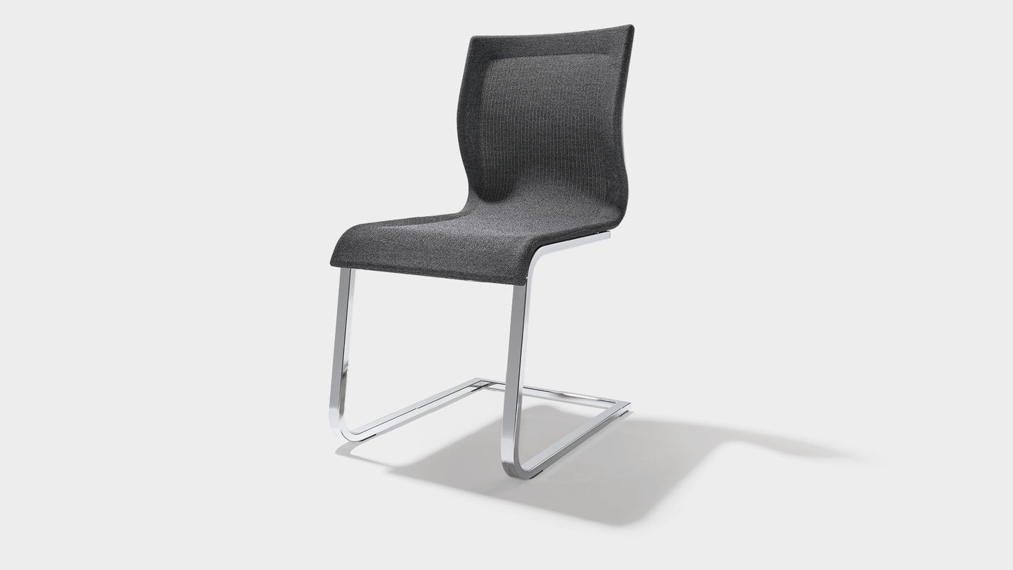 magnum cantilever chair Stricktex in flecked dark grey