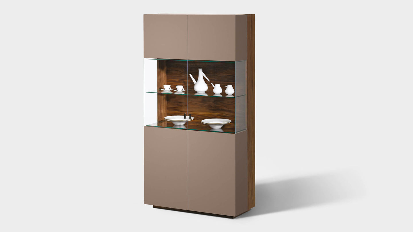 Vitrine cubus mit Farbglas