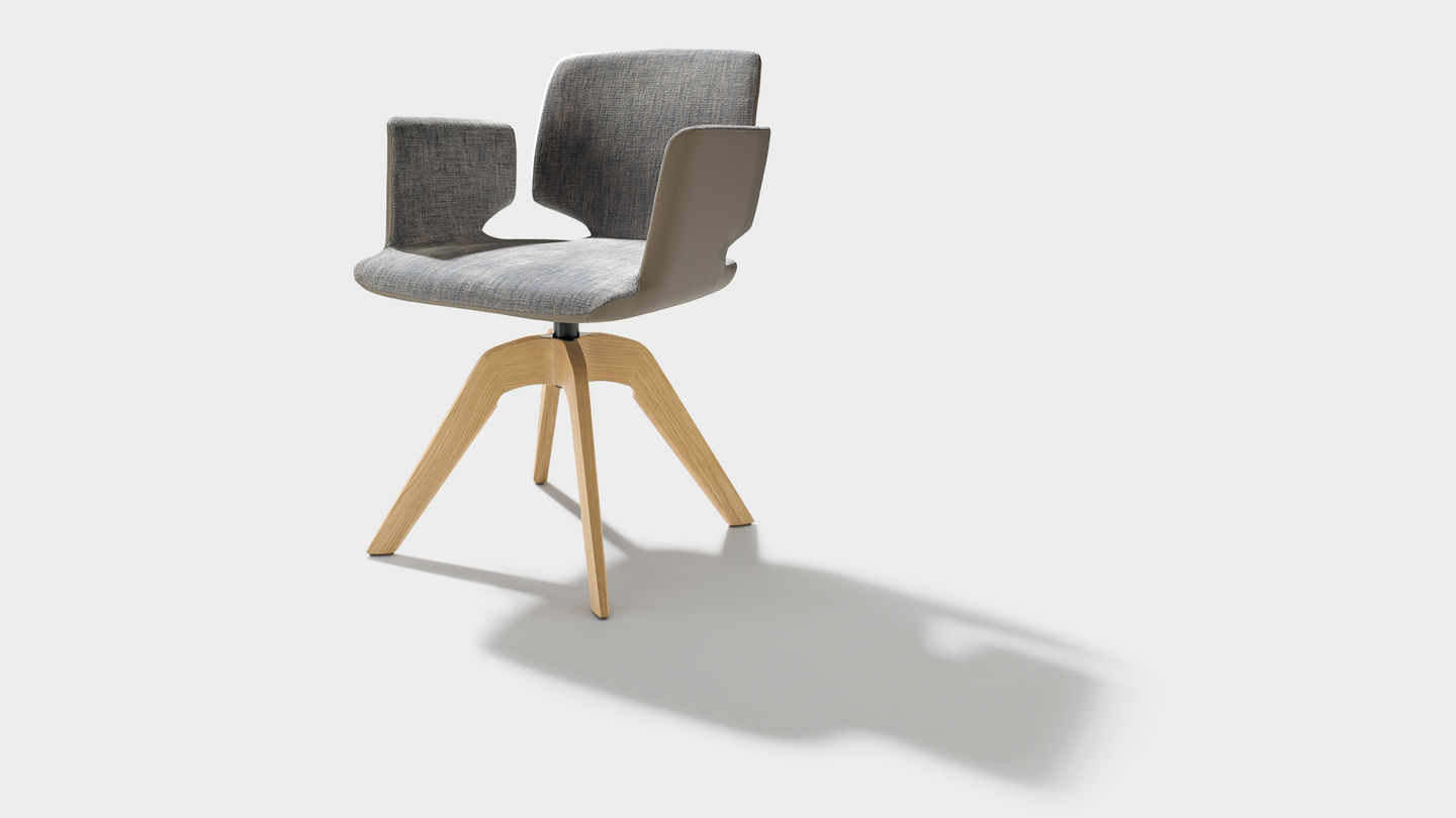 fauteuil pivotant aye en tissu maple avec accoudoirs