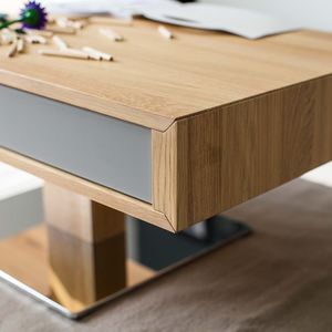 Coffee table lift with drawer in oak