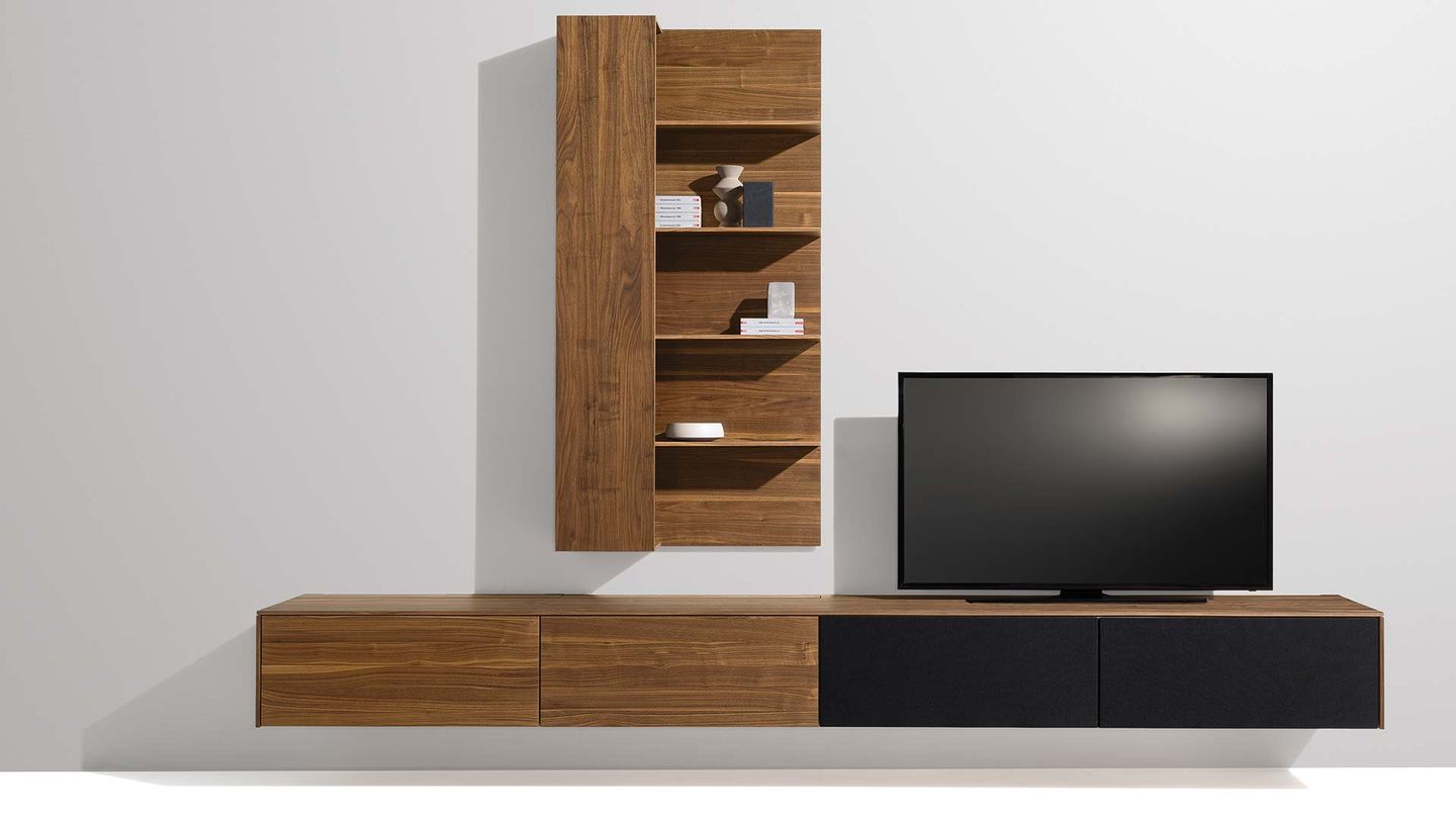 filigno wall unit in walnut by TEAM 7