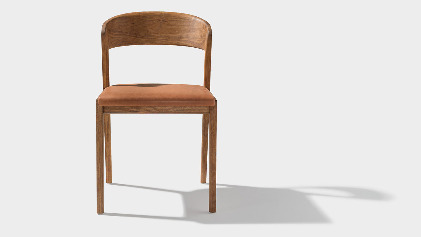 mylon chair front with seat in leather