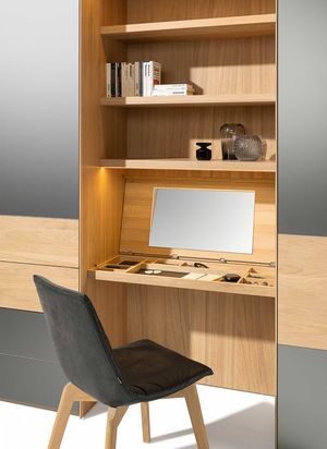 linking element make-up table for the TEAM 7 valore wardrobe in white oak