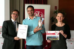 Urwanisch Markus bei der Überreichung der Urkunde "Meister des Jahres 2016"
