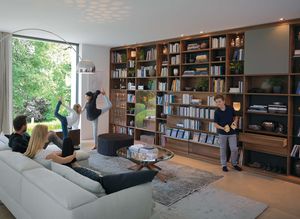 cubus library made of solid wood as wall unit