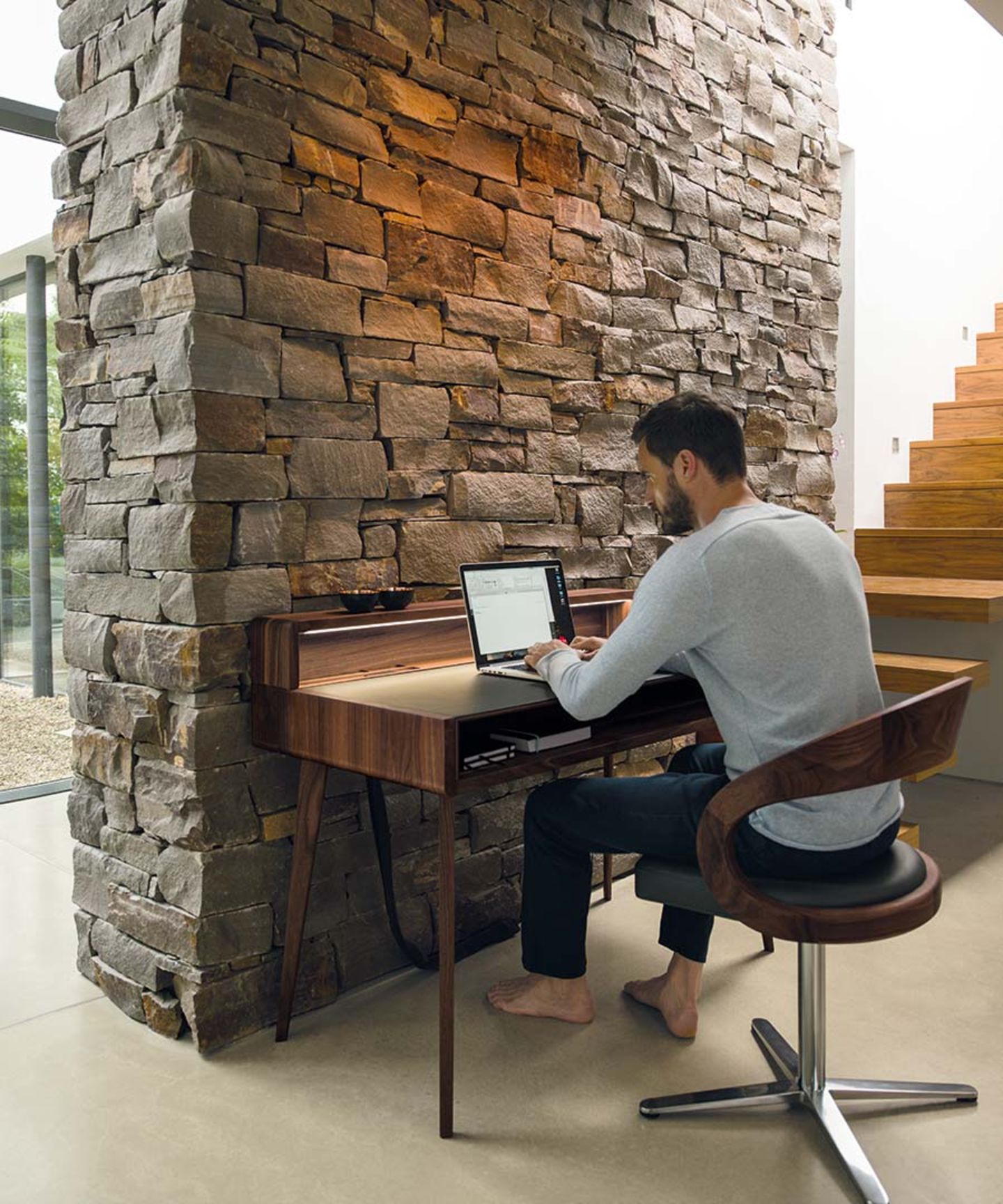 sol desk in walnut