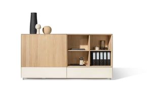 buffet cubus pure, chêne huile blanche, pour le bureau de salon