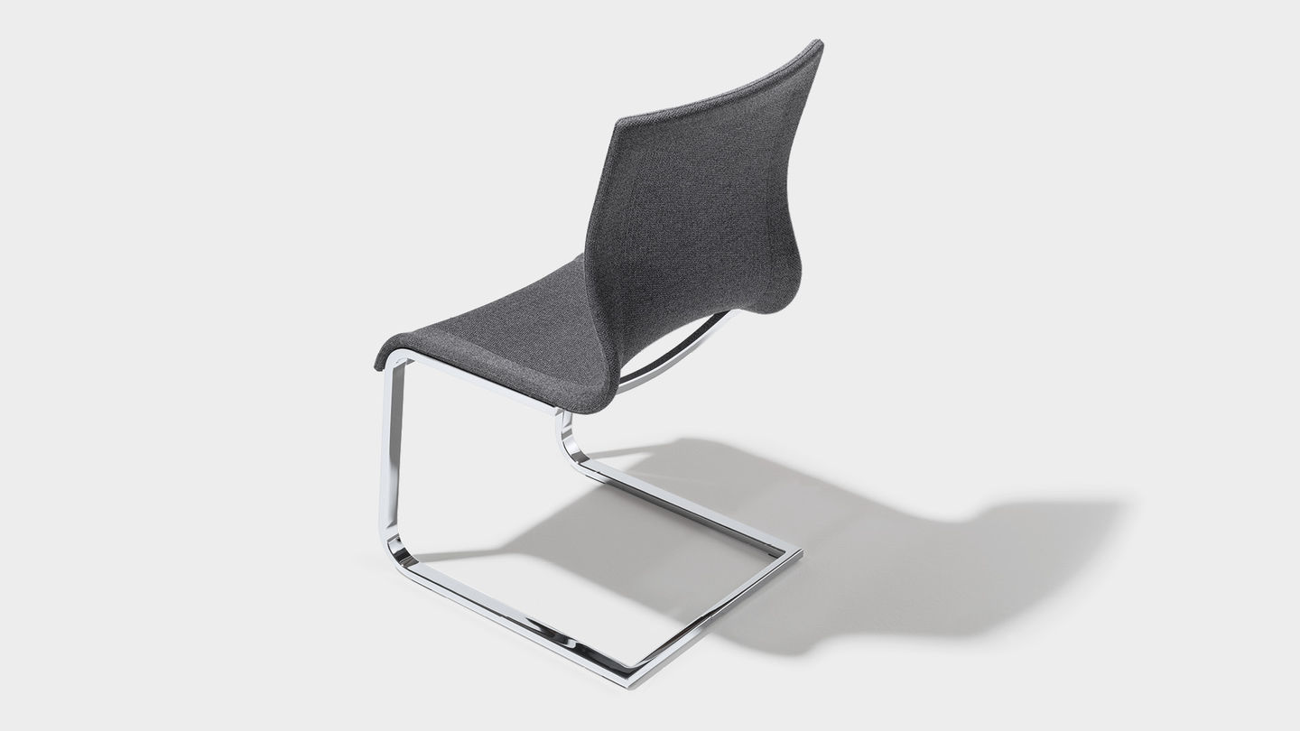 magnum cantilever chair Stricktex in flecked dark grey