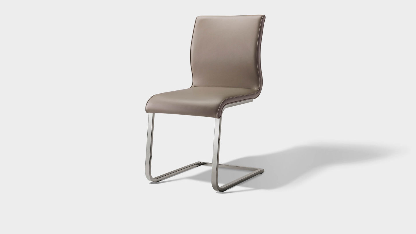 magnum cantilever chair with glossy stainless steel base