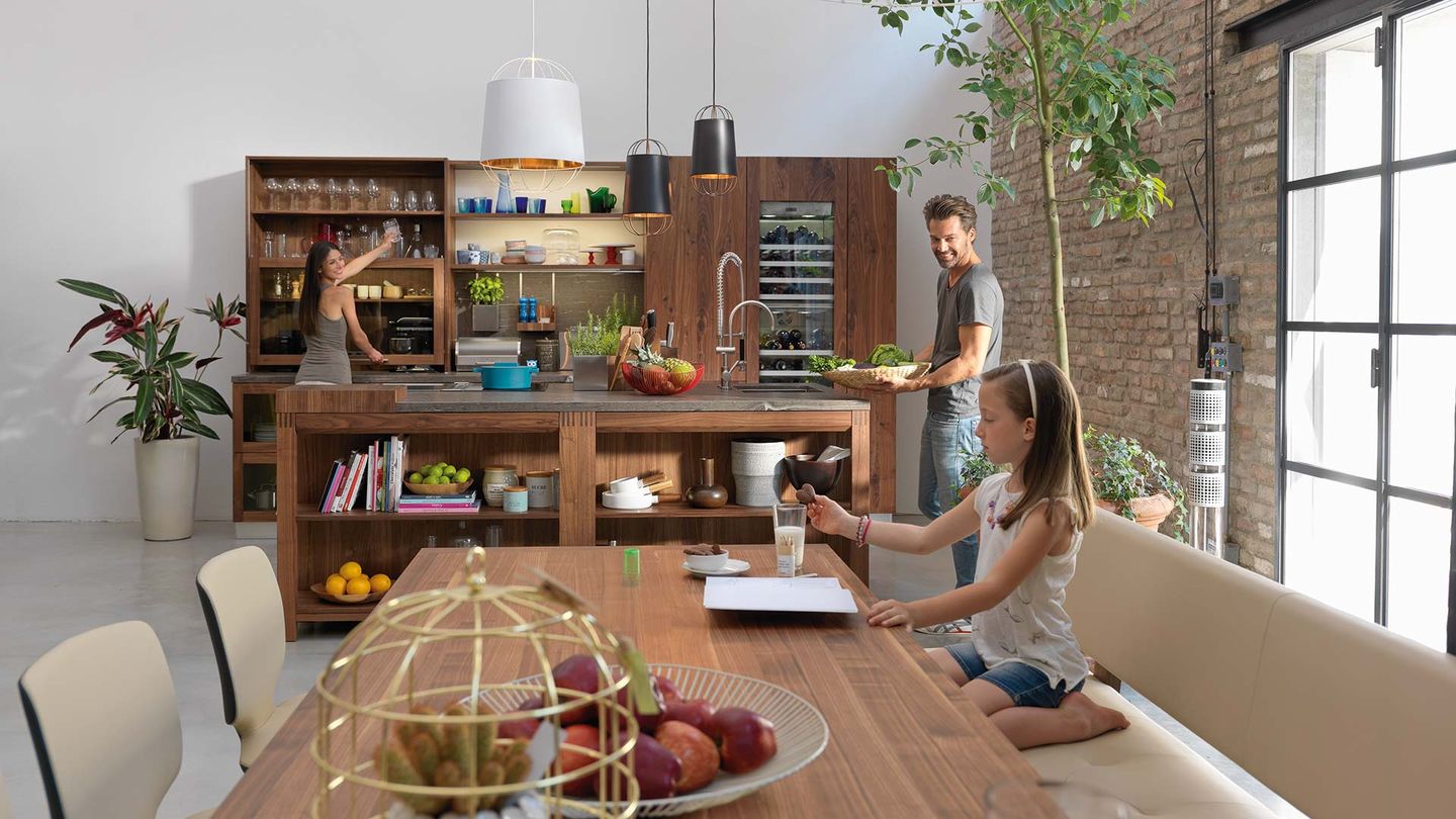 loft solid wood kitchen with yps wooden table