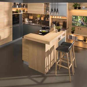 filigno kitchen by TEAM 7 with bar element.